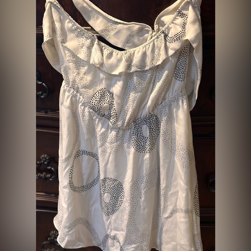 Ramy Brook Ciara Dot Silk Mini Dress A line white